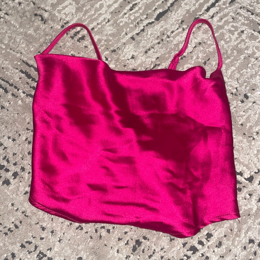 Pink satin top